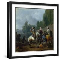 A Hawking Party-Philips Wouwermans Or Wouwerman-Framed Giclee Print