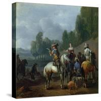 A Hawking Party-Philips Wouwermans Or Wouwerman-Stretched Canvas