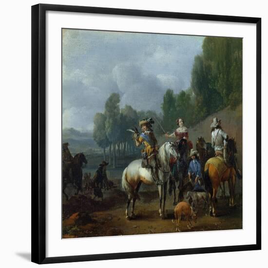 A Hawking Party-Philips Wouwermans Or Wouwerman-Framed Giclee Print