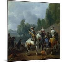 A Hawking Party-Philips Wouwermans Or Wouwerman-Mounted Premium Giclee Print