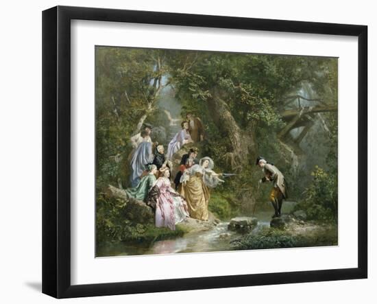 A Hazardous Crossing-Prudent Louis Leray-Framed Giclee Print