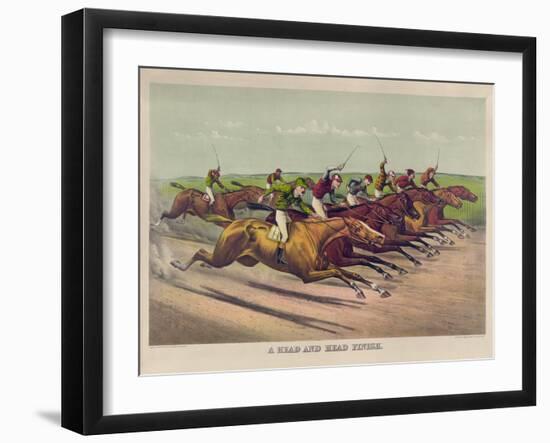 A Head and Head Finish-Currier & Ives-Framed Giclee Print