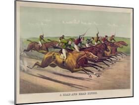 A Head and Head Finish-Currier & Ives-Mounted Giclee Print