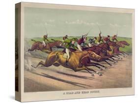 A Head and Head Finish-Currier & Ives-Stretched Canvas