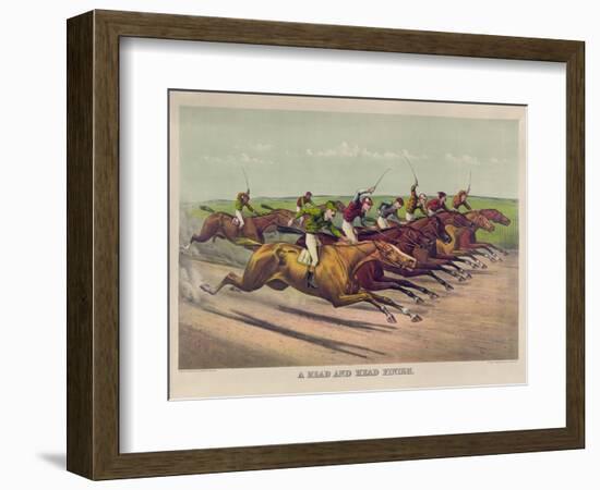 A Head and Head Finish-Currier & Ives-Framed Giclee Print