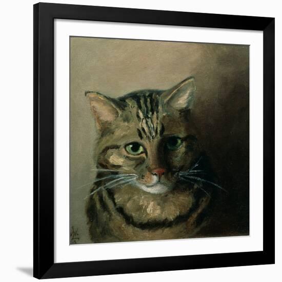 A Head Study of a Tabby Cat-Louis Wain-Framed Giclee Print