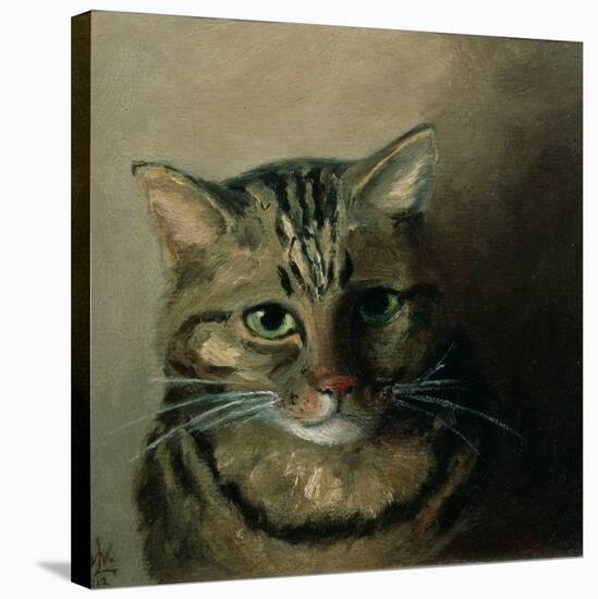 A Head Study of a Tabby Cat-Louis Wain-Stretched Canvas