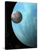 A Heavily Cratered Moon in Orbit around a Water Covered Planet-null-Stretched Canvas