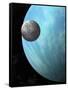 A Heavily Cratered Moon in Orbit around a Water Covered Planet-null-Framed Stretched Canvas