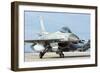 A Hellenic Air Force F-16 Taxiing at Trapani Air Base, Italy-Stocktrek Images-Framed Photographic Print