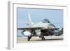 A Hellenic Air Force F-16 Taxiing at Trapani Air Base, Italy-Stocktrek Images-Framed Photographic Print