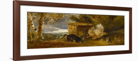 A Hen Defending Her Chickens from the Attack of a Cat-Sir Francis Bourgeois-Framed Giclee Print
