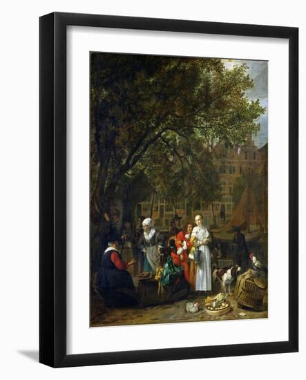 A Herb Market in Amsterdam-Gabriel Metsu-Framed Giclee Print