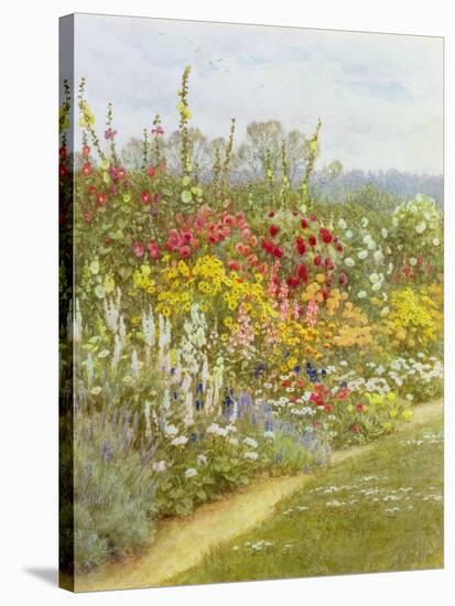 A Herbaceous Border-Helen Allingham-Stretched Canvas