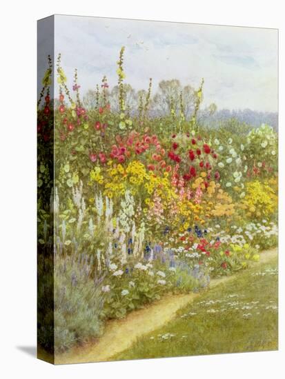 A Herbaceous Border-Helen Allingham-Stretched Canvas