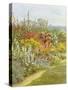 A Herbaceous Border-Helen Allingham-Stretched Canvas