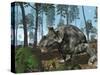 A Herbivorous Dinocephalian Therapsid Grazes on a Hilltop-Stocktrek Images-Stretched Canvas