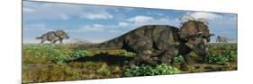 A Herd of Albertaceratops from the Cretaceous Period-null-Mounted Art Print