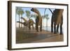 A Herd of Apatosaurus Dinosaurs-null-Framed Art Print