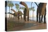 A Herd of Apatosaurus Dinosaurs-null-Stretched Canvas