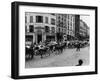 A Herd of Cattle is Driven Along a Paris Streen-null-Framed Premium Photographic Print