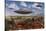 A Herd of Centrosaurus Dinosaurs Walk Past a Group of UFO'S-null-Stretched Canvas