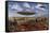 A Herd of Centrosaurus Dinosaurs Walk Past a Group of UFO'S-null-Framed Stretched Canvas