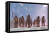 A Herd of Columbian Mammoths Migrate to a Warmer Climate-Stocktrek Images-Framed Stretched Canvas