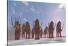 A Herd of Columbian Mammoths Migrate to a Warmer Climate-Stocktrek Images-Stretched Canvas