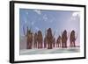 A Herd of Columbian Mammoths Migrate to a Warmer Climate-Stocktrek Images-Framed Art Print