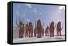 A Herd of Columbian Mammoths Migrate to a Warmer Climate-Stocktrek Images-Framed Stretched Canvas