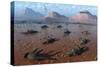 A Herd of Dead Centrosaurus Dinosaurs Killed by a Flash Flood-null-Stretched Canvas