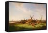 A Herd of Deer in a Sunlit Pasture-Theodor Julius Kiellerup-Framed Stretched Canvas