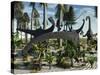 A Herd of Diplodocus Dinosaurs Feeding on Plants-Stocktrek Images-Stretched Canvas