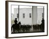 A Herd of Longhorn Cattle is Rounded up to Go Through Downtown Dallas-null-Framed Photographic Print