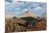 A Herd of Miragaia Dinosaurs Migrating-null-Mounted Art Print