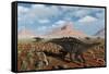 A Herd of Miragaia Dinosaurs Migrating-null-Framed Stretched Canvas