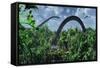 A Herd of Omeisaurus Sauropod Dinosaurs Grazing-null-Framed Stretched Canvas
