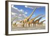 A Herd of Sauroposeidon Dinosaurs-Stocktrek Images-Framed Art Print