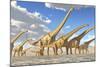 A Herd of Sauroposeidon Dinosaurs-Stocktrek Images-Mounted Art Print