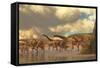 A Herd of Spinosphorosaurus-Stocktrek Images-Framed Stretched Canvas