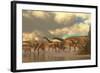 A Herd of Spinosphorosaurus-Stocktrek Images-Framed Art Print