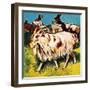 A Herd or Tribe of Goats-English School-Framed Giclee Print