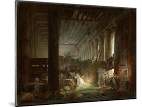A Hermit Praying in the Ruins of a Roman Temple. c.1760-Hubert Robert-Mounted Giclee Print