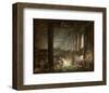 A Hermit Praying in the Ruins of a Roman Temple-Hubert Robert-Framed Art Print