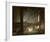 A Hermit Praying in the Ruins of a Roman Temple-Hubert Robert-Framed Art Print