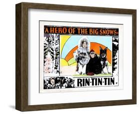 A Hero of the Big Snows, from Left, Alice Calhoun, Mary Jane Milliken, Rin Tin Tin, 1926-null-Framed Art Print