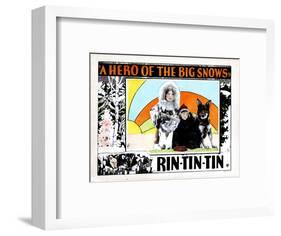A Hero of the Big Snows, from Left, Alice Calhoun, Mary Jane Milliken, Rin Tin Tin, 1926-null-Framed Art Print