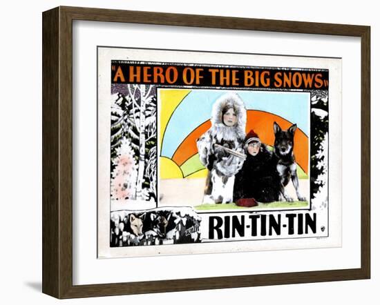 A Hero of the Big Snows, from Left, Alice Calhoun, Mary Jane Milliken, Rin Tin Tin, 1926-null-Framed Art Print