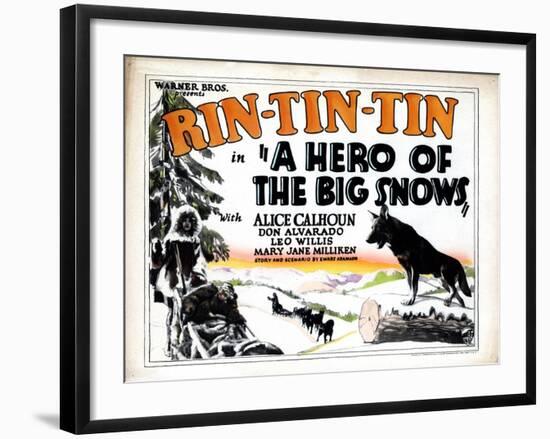 A Hero of the Big Snows, Rin Tin Tin, 1926-null-Framed Art Print